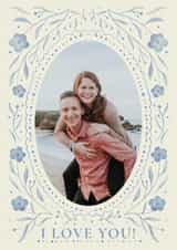Personalised Anniversary Photo Card created by Zove Ahh - Pretty Anniversary Card – Watercolour Floral – I Love You