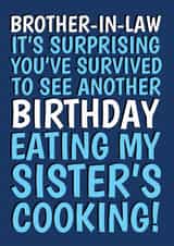Cheeky Birthday Card - For Brother-In-Law - Survived My Sister's Cooking Joke created by @Cupsie's Creations