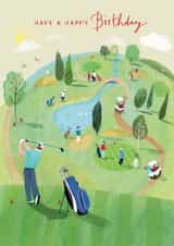 Fun Birthday Card - Golf Course - Fairway created by Ling Design