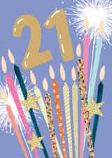 Classic Birthday Card - 21st - Candles created by Louise Tiler