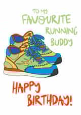 Classic Birthday Card - Favourite Running Buddy created by Dandelion Stationery