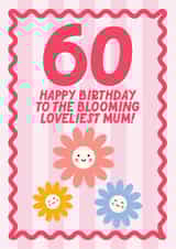 Cute Birthday Card - For Mum - 60th - Blooming Lovely created by Blush & Blossom 