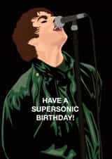 Fun Birthday Card - Liam Gallagher - Oasis created by Paul Jones
