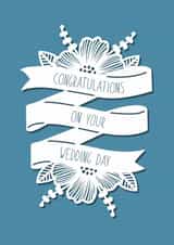 Pretty Wedding Card - Papercut Florals created by Alfie and Archie Crafts