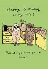 Cute Birthday Card - For Wife - Owls created by YAMS