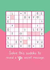 Cute Anniversary/Valentine's Day Card - Sudoku Puzzle created by Curiosity Unboxed