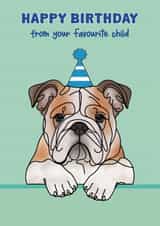 Cute Birthday Card - Bulldog created by Choo Choo