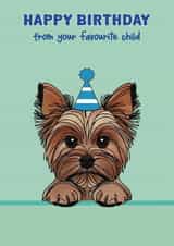 Cute Birthday Card - Yorkshire Terrier created by Choo Choo