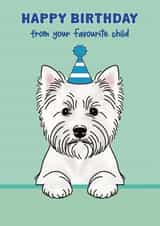 Cute Birthday Card - West Highland Terrier created by Choo Choo 