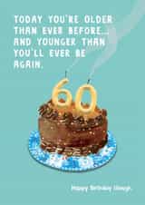 Cheeky 60th Birthday Card - Cake - For Him created by Holly Fox
