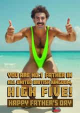 Funny Father's Day Card - Borat - Number One Father created by Shower Thoughts