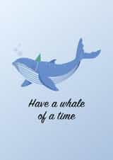Cute Birthday Card - Whale - Have A Whale Of A Time created by Mark Winter