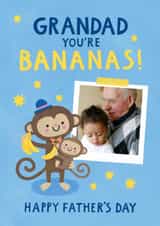 Personalised Father's Day Photo Card created by Lemon and Sugar  - Cute Father's Day Card - For Grandad - You're Bananas!