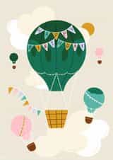 Classic Birthday Card - Hot Air Balloons - Sky created by Honesties Prints