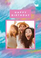 Personalised Birthday Photo Card created by Joy Jen Studio - Classic Birthday Card - Colourful Abstract Frame
