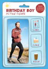 Personalised Birthday Photo Card created by Running with Scissors - Funny Birthday Card - Trending Action Figure for Beer garden and Sporty Men