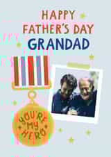 Personalised Father's Day Photo Card created by Lemon and Sugar  - Classic Father's Day Card - For Grandad - My Hero