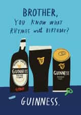 Funny Birthday Card - For Brother - Guinness created by Alice Mole Illustration