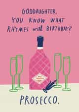 Funny Birthday Card - For Goddaughter - Prosecco created by Alice Mole Illustration