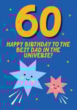 Cute 60th Birthday Card - For Dad - Stars created by Blush & Blossom 