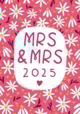 Fun Wedding Card - Mrs & Mrs - Flowers created by Pilea Press