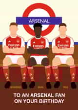Arsenal Birthday Card - Arsenal Fan - Players created by Paul Jones