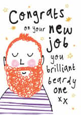 Funny New Job Card - For Him - Ginger Beard created by Bow & Bell