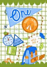 Fun 1st Birthday Card - For Him - Camper created by Poppy Jane Prints