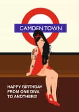 Fun Birthday Card - Amy Winehouse - Camden Town created by Paul Jones