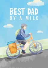 Cute Cycling Father's Day Card - Traditional Illustrated Dad Riding Bike created by Mythokell