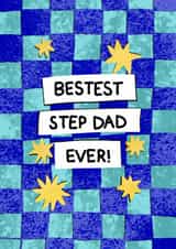 Classic Father's Day/Birthday Card - Bestest Step Dad - Stars created by The Playful Indian