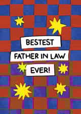 Classic Father's Day/Birthday Card - Bestest Father In Law Ever! - Stars created by The Playful Indian