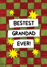 Classic Father's Day/Birthday Card - Bestest Grandad Ever! - Checkerboard created by The Playful Indian