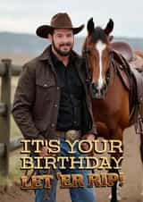 Funny Birthday Card - Rip Wheeler - Yellowstone created by Shower Thoughts