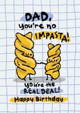 Cute Birthday Card - For Dad - Pasta Pun created by The Playful Indian