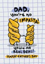 Cute Father's Day Card - Pasta Pun - You're The Real Deal created by The Playful Indian