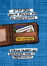 Cute Birthday/Father's Day Card - For Stepdad - Loyalty Points created by The Playful Indian