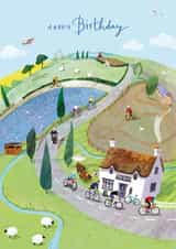 Classic Birthday Card - Cycling - Bikes created by Ling Design
