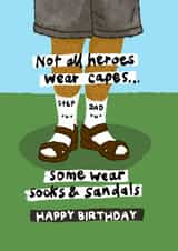 Funny Birthday Card - For Stepdad - Socks & Sandals created by The Playful Indian