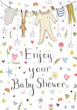 Cute New Baby Card - Enjoy Your Baby Shower created by Love Lucy Illustration