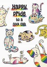 Cute Love & Friendship Card - Happy Pride - Cats created by mimi & me designs