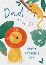 Cute Father's Day Card - Lions - You Rule! created by Dandelion Stationery