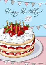 Classic Birthday Card - 18th - Strawberry Cake created by Evie Garnett Designs
