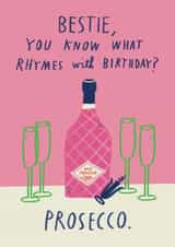 Funny Birthday Card - For Best Friend - Prosecco created by Alice Mole Illustration