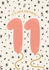 Classic Birthday Card - 11th - Balloons created by The Pattern Press
