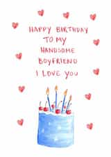 Classic Birthday Card - Handsome Boyfriend created by HCD Illustration