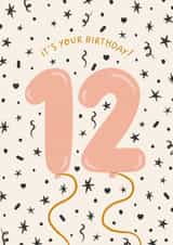 Classic Birthday Card - 12th - Balloons created by The Pattern Press