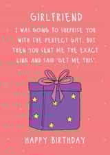 Funny Birthday Card - For Girlfriend - Link created by @Laura Lonsdale Designs