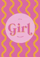 It's a girl welcome new baby card created by Holmes Design Co.