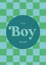 It's a boy welcome new baby card created by Holmes Design Co.
